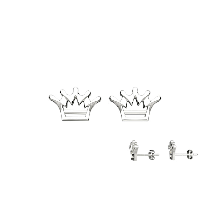 Royal crown jewelry studs
