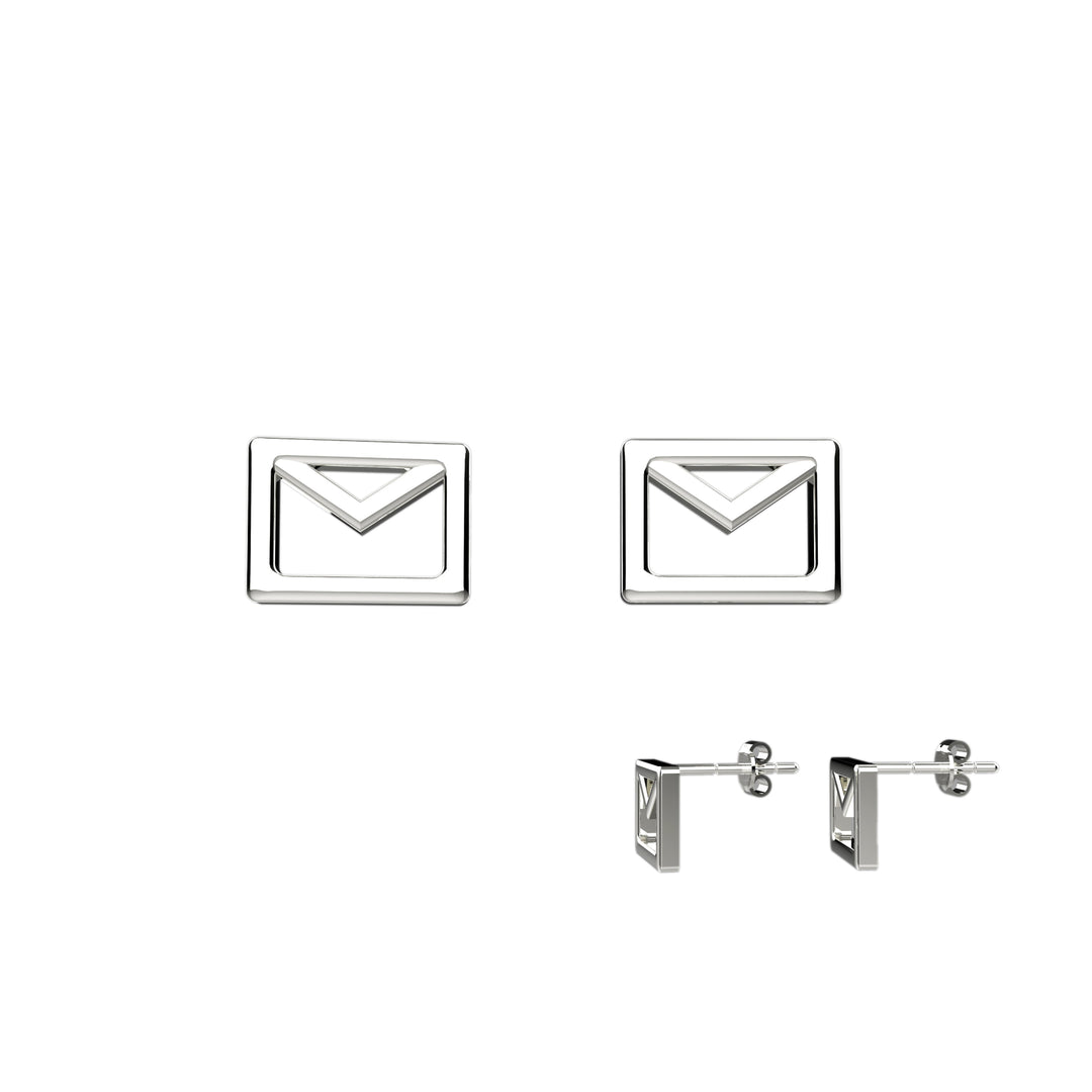 Envelope stud earrings – tiny minimalist jewelry gift
