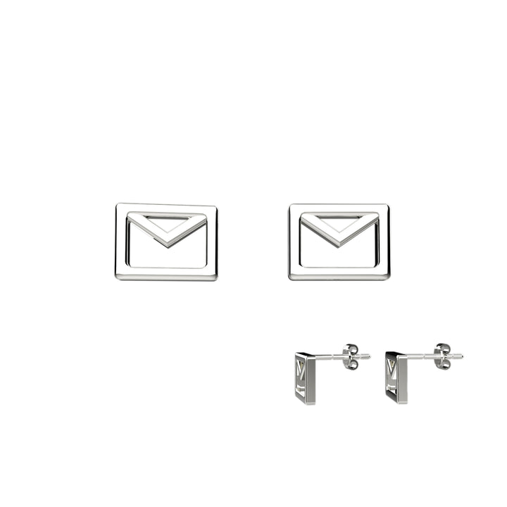 Envelope stud earrings – tiny minimalist jewelry gift