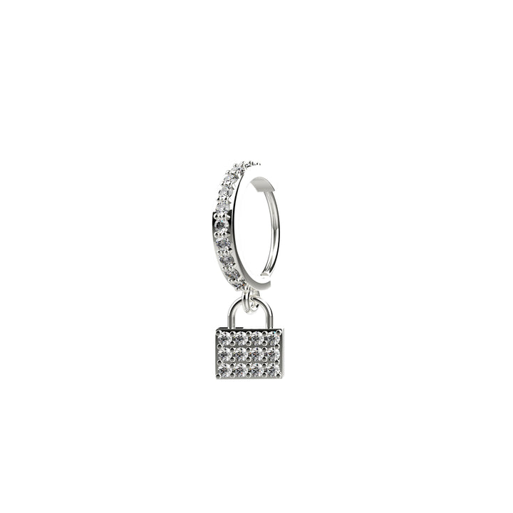 Dangle nose ring with lock