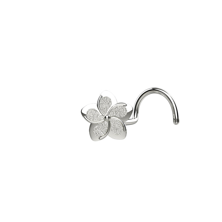 plumeria nose stud – delicate and feminine piercing design
