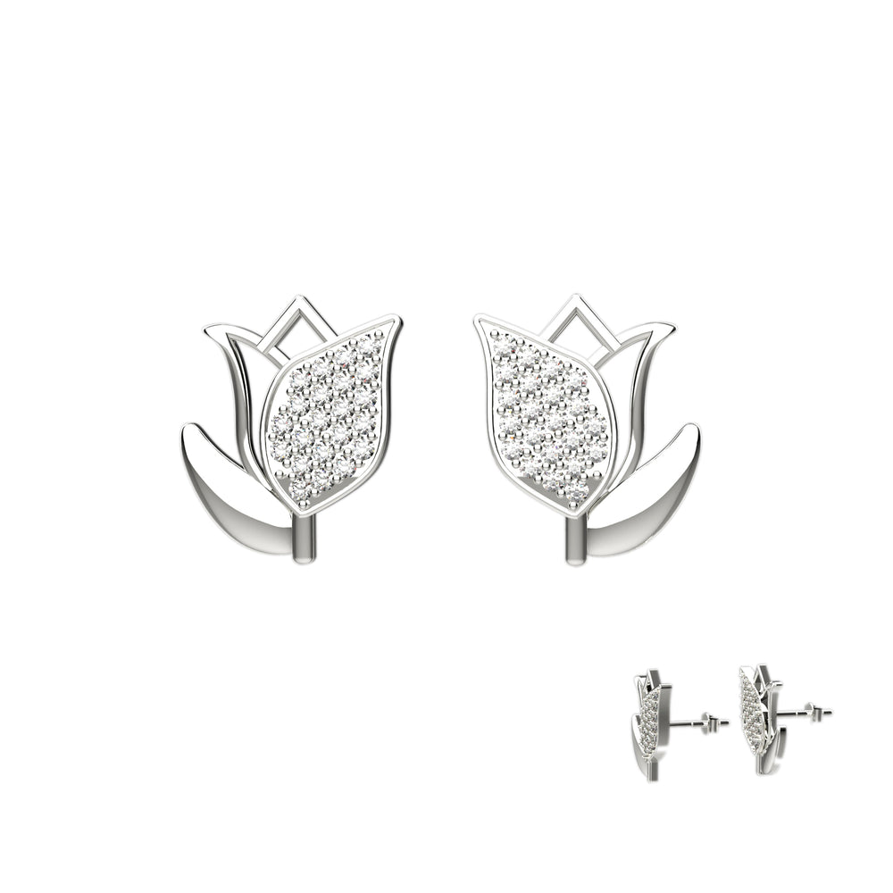 Gold flower studs for women