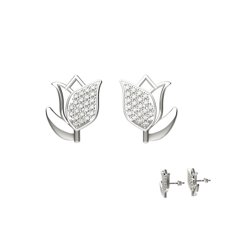 Gold flower studs for women