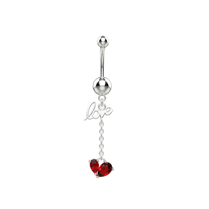 Heart belly button piercing
