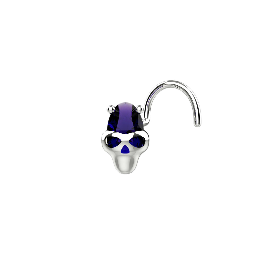 Edgy skull nose stud