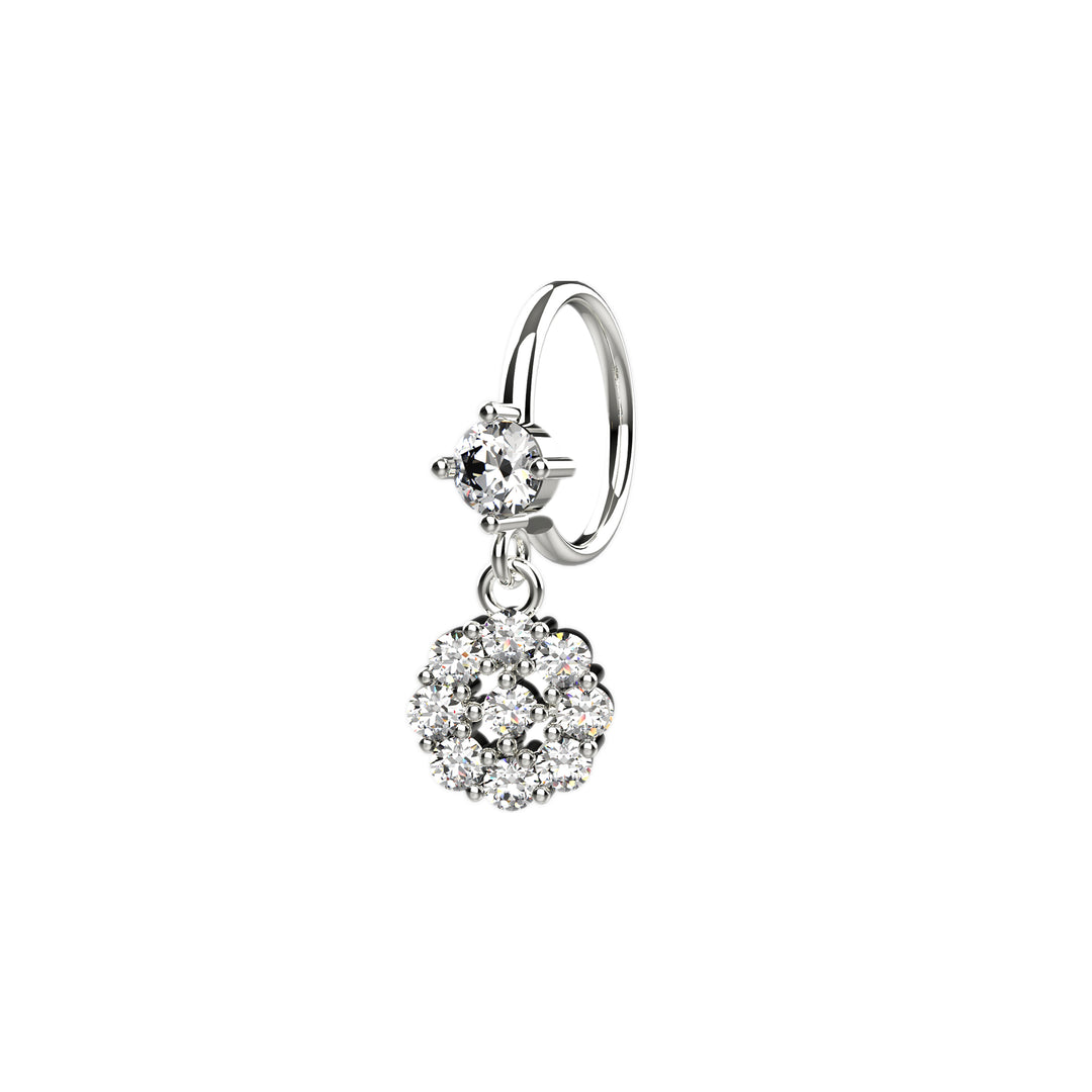 Delicate nose hoop piercing
