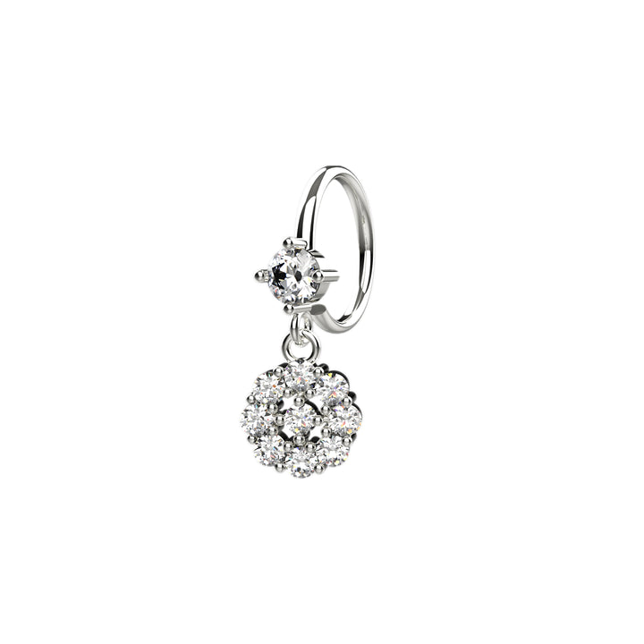 Delicate nose hoop piercing