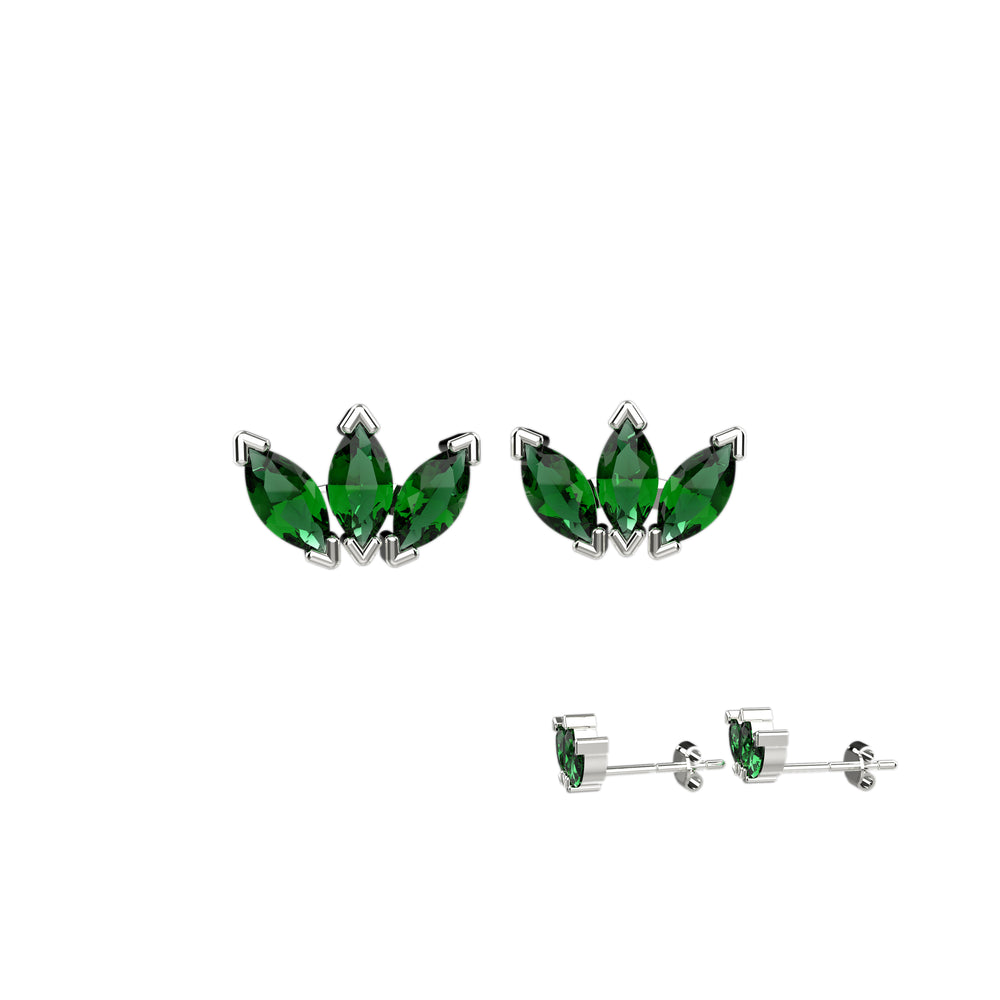 Emerald stud earrings jewelry for women – classic green gemstone studs
