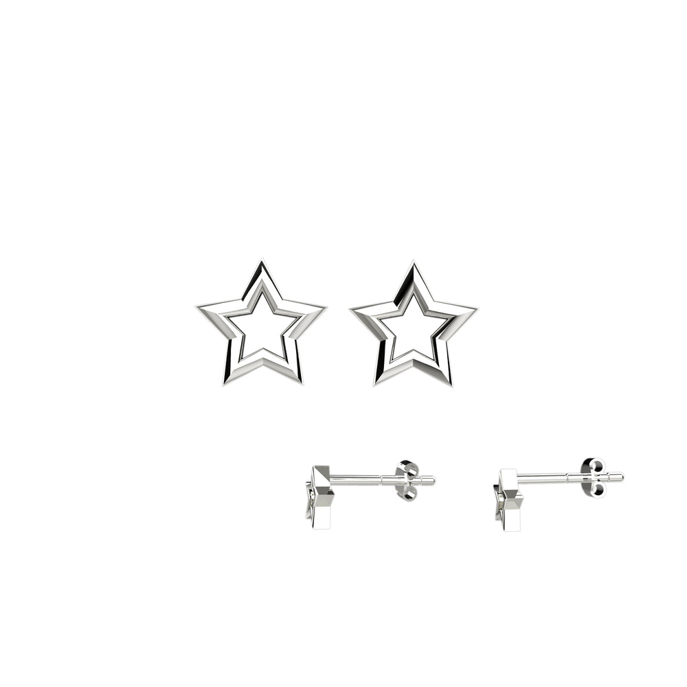 Dainty celestial earrings – tiny gold star studs