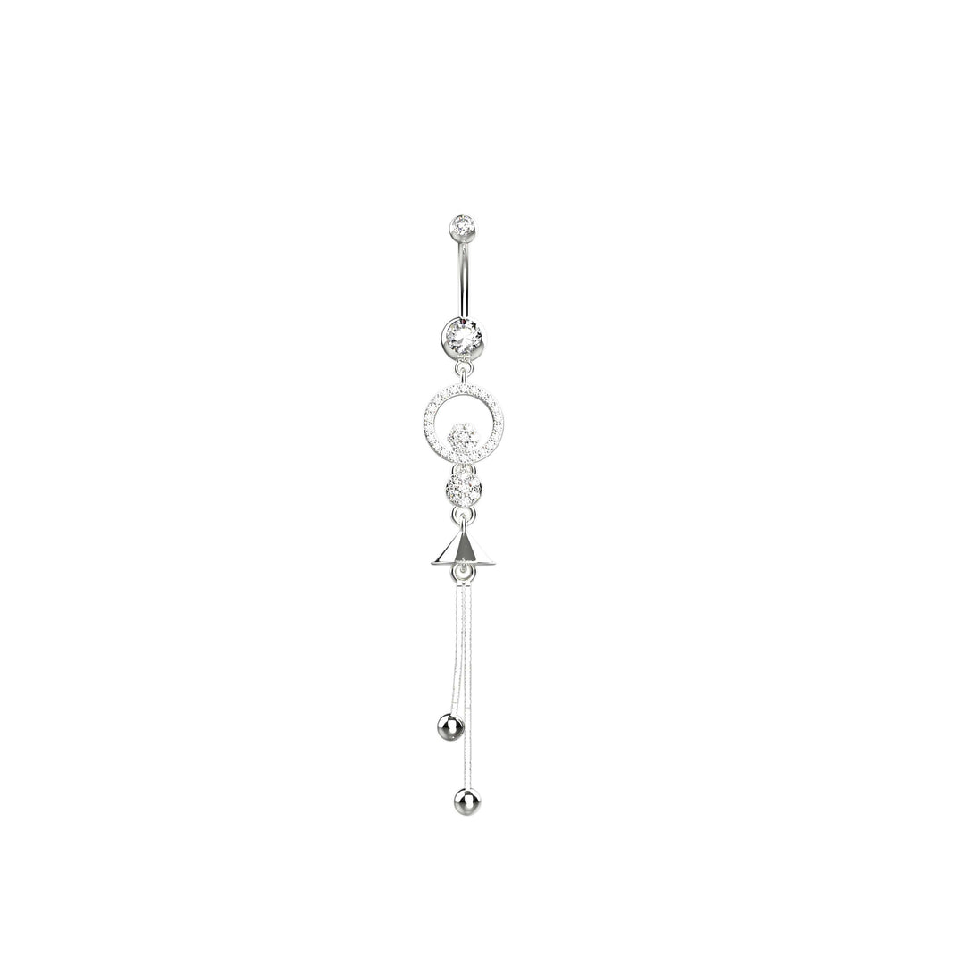 Diamond dangling belly ring