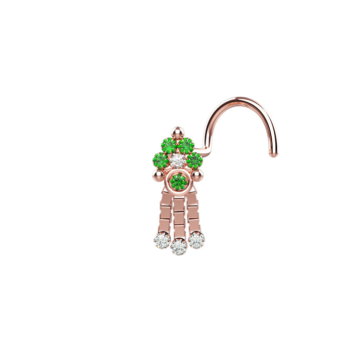 emerald nose stud piercing