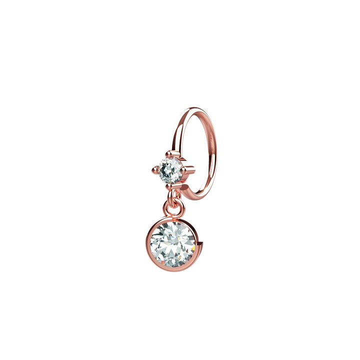 Thin hoop nose ring with charm