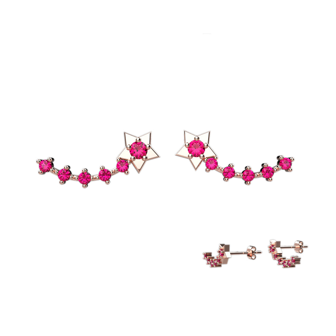 Minimalist red gemstone earrings