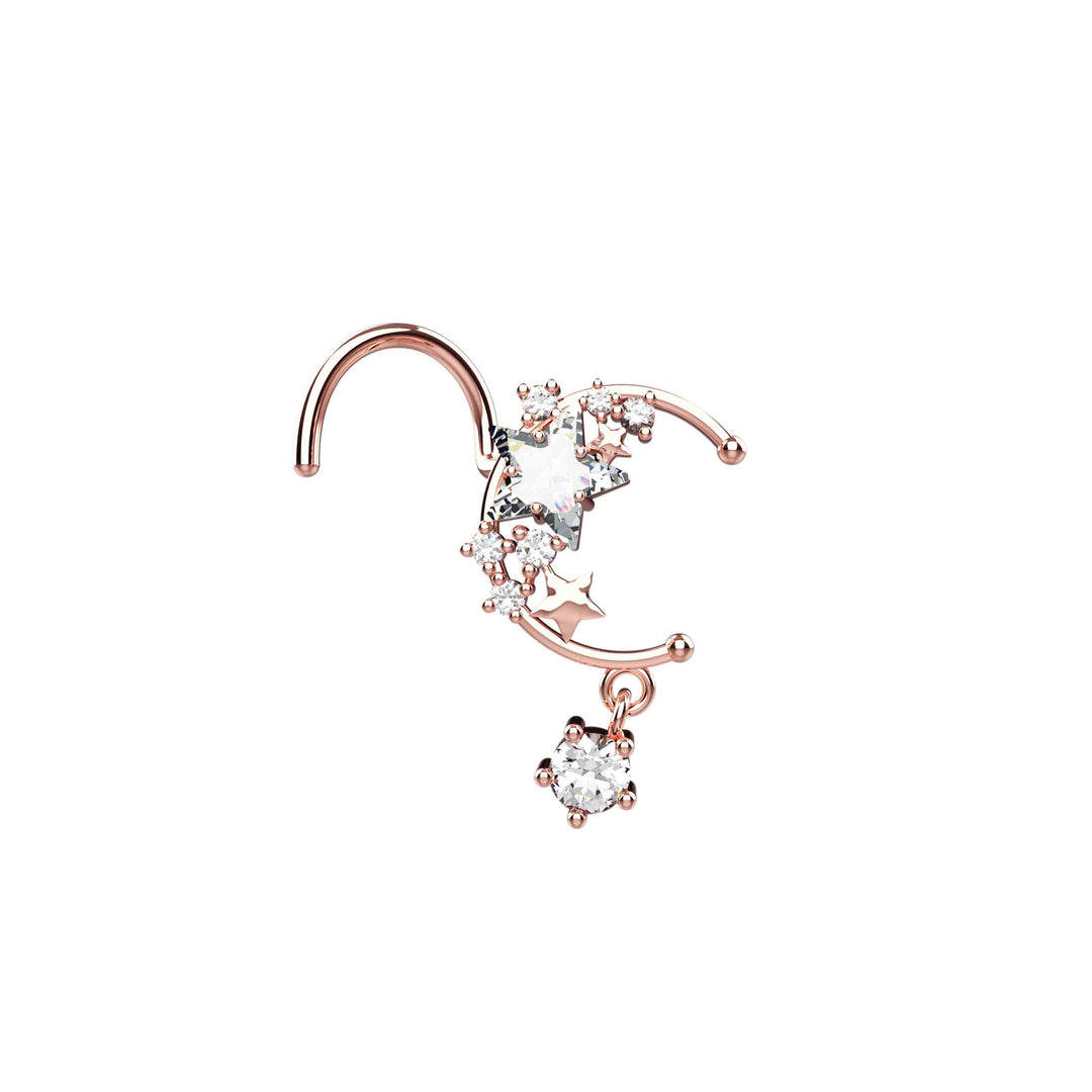 Gold Dangle Nose Ring – lightweight and elegant