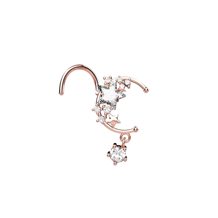 Gold Dangle Nose Ring – lightweight and elegant