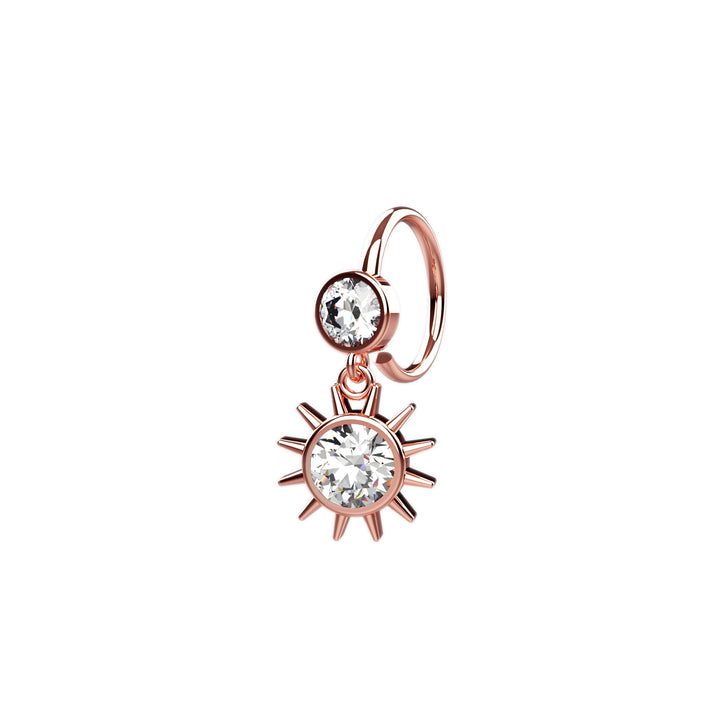 Dangle hoop nose piercing