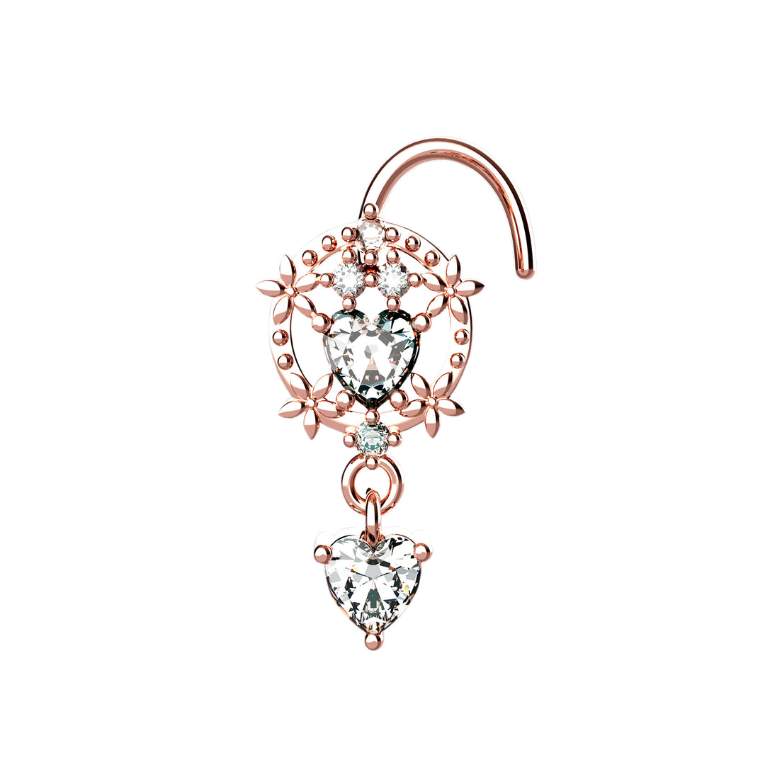 Luxury nose ring stud with dangle