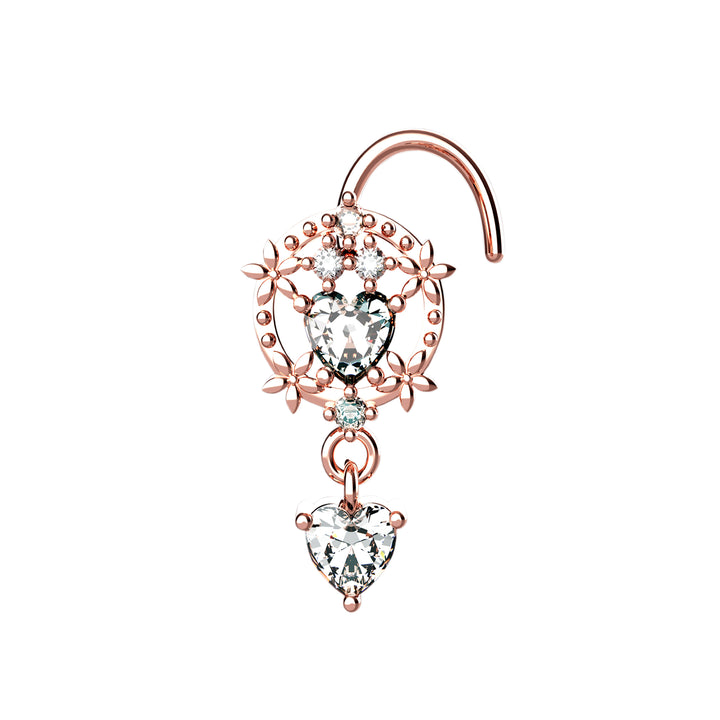 Luxury nose ring stud with dangle