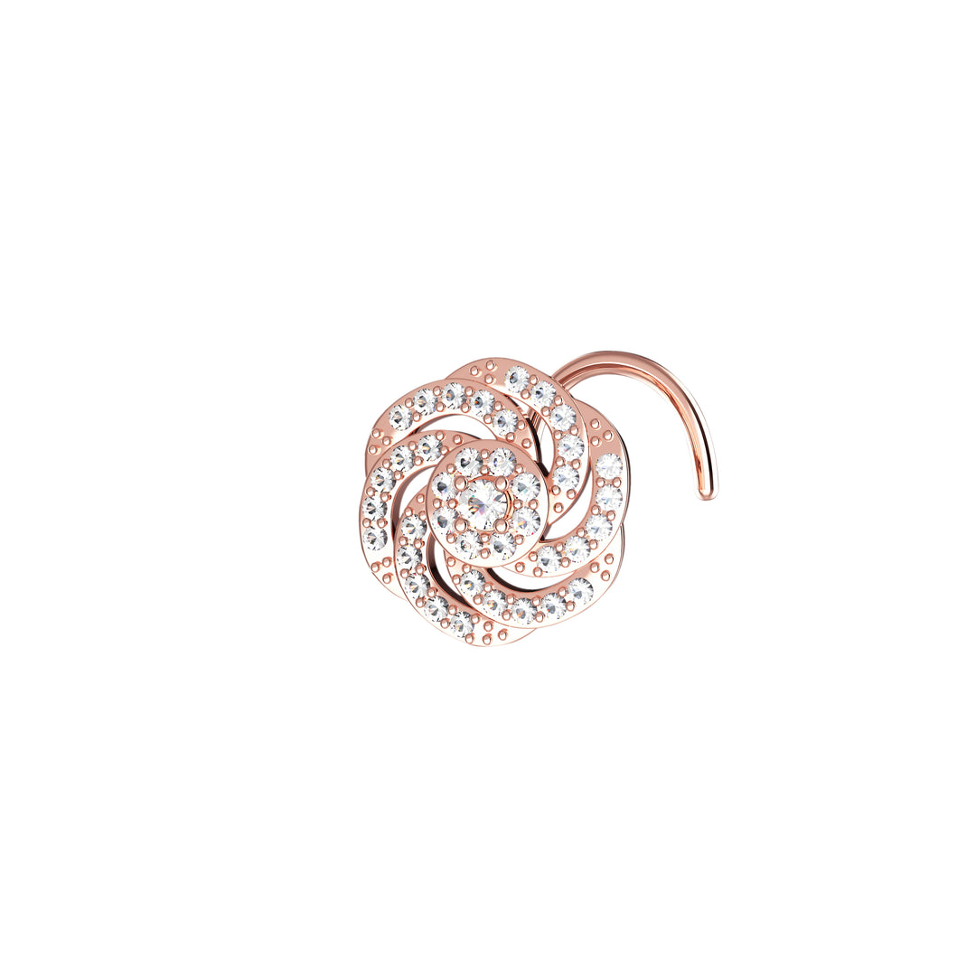 Small sterling silver nose stud