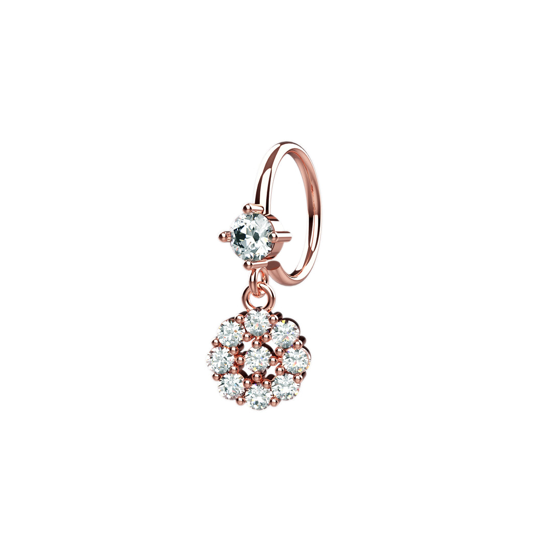 Sleek silver nostril hoop