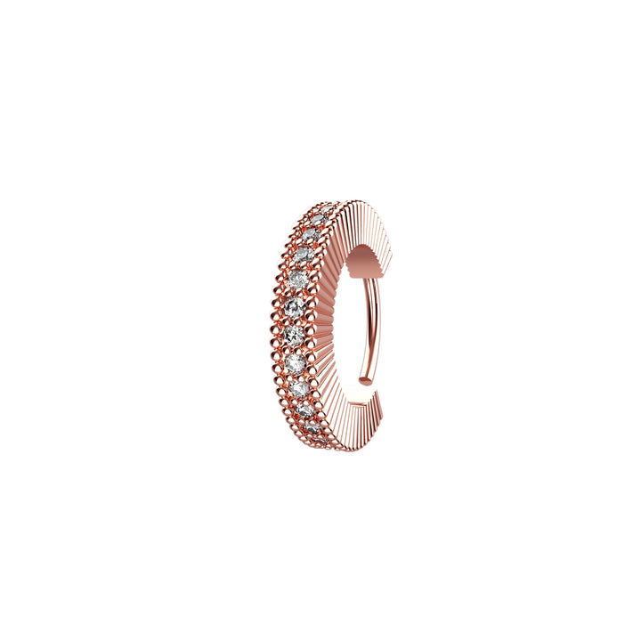 18k gold nose hoop with diamond