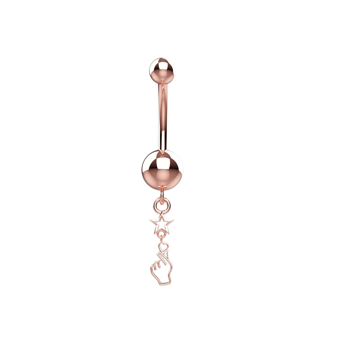 Luxury dangle belly button ring