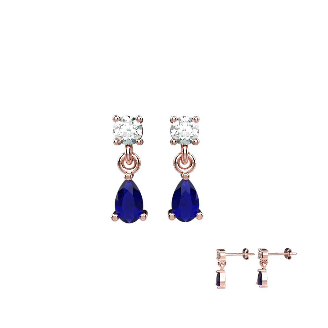 Blue gemstone stud earrings – classic dangle style
