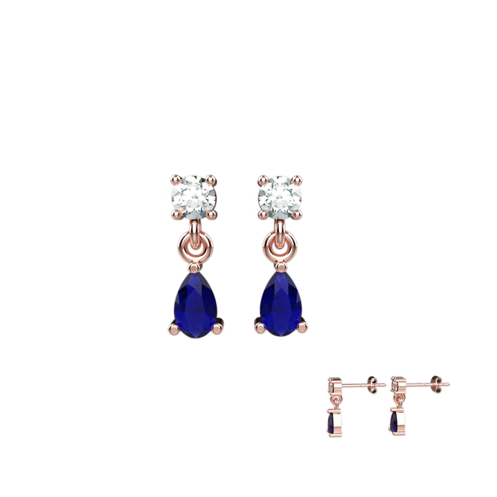 Blue gemstone stud earrings – classic dangle style