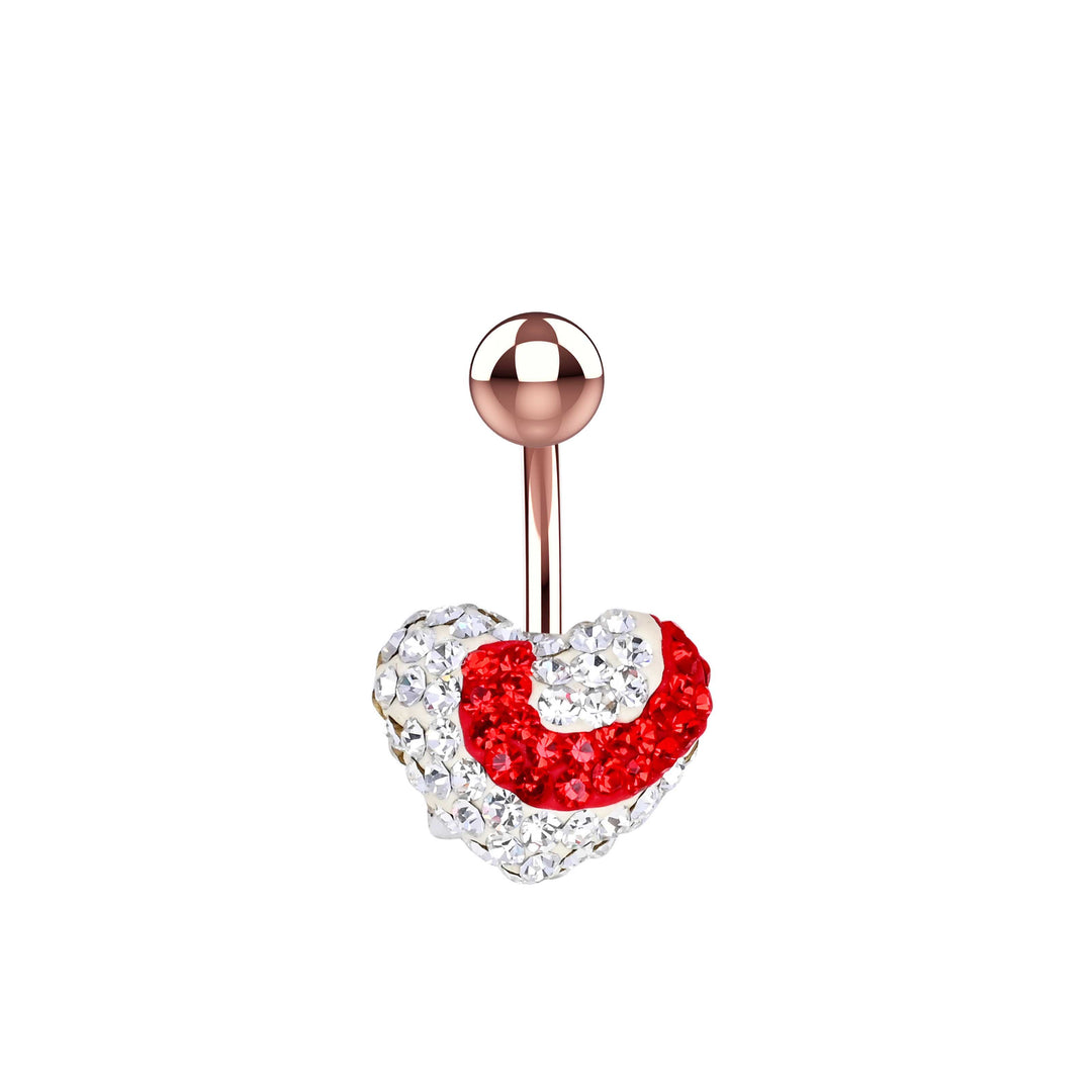 Elegant heart belly ring