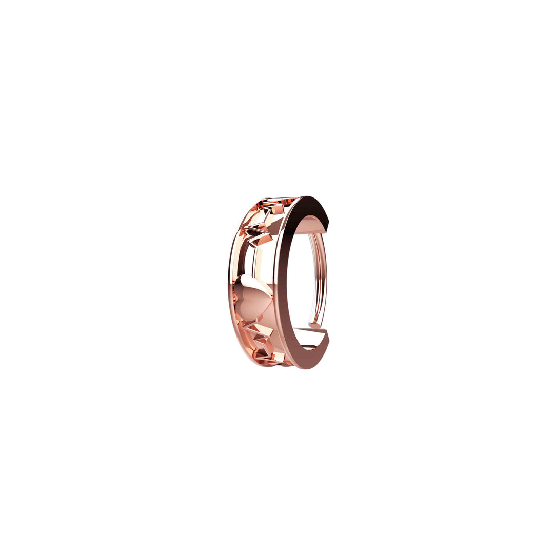 Gold nose ring with heartbeat shape