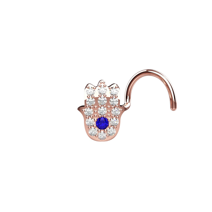 Boho style Hamsa hand nose stud