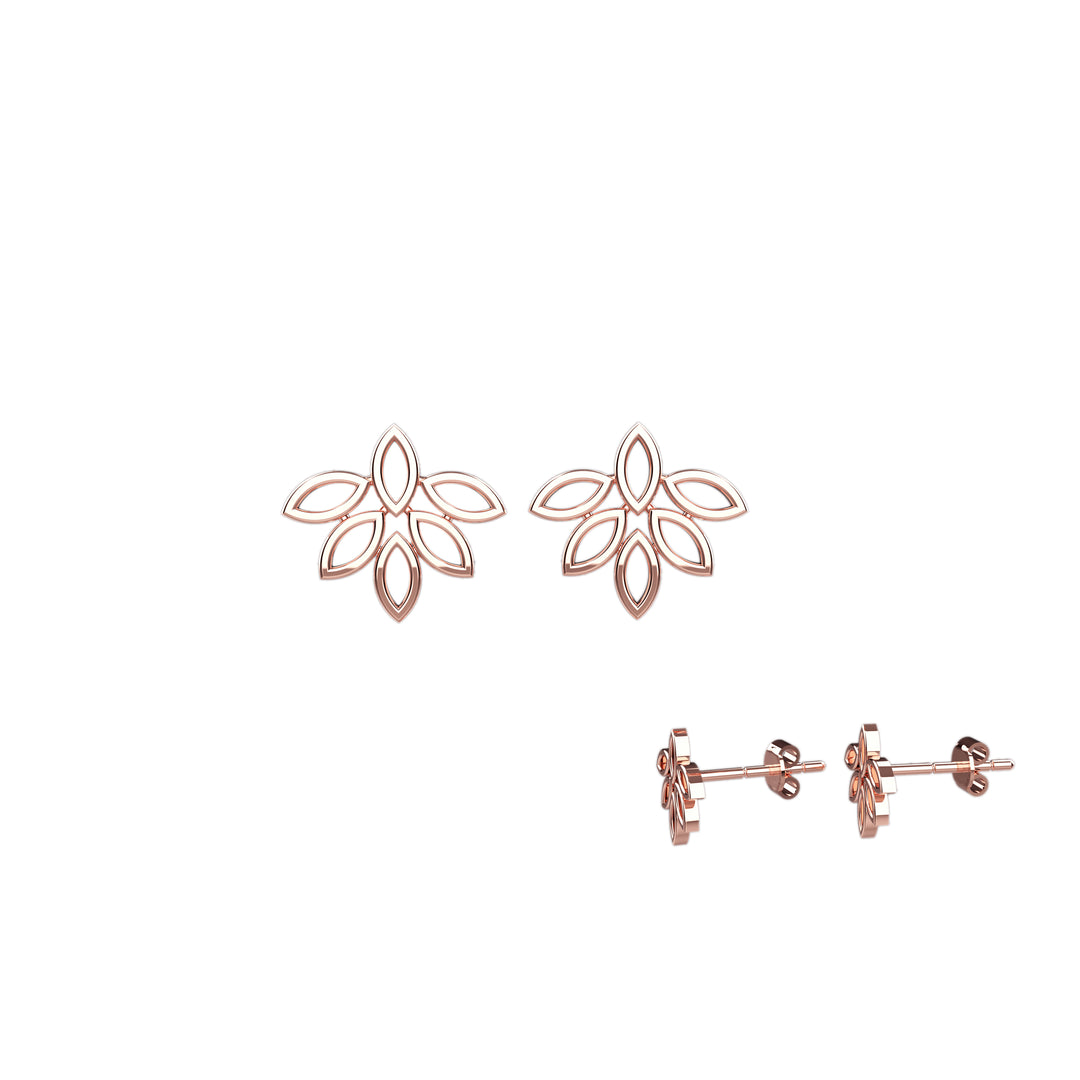 Elegant leaf-shaped earrings – dainty gold jewelry