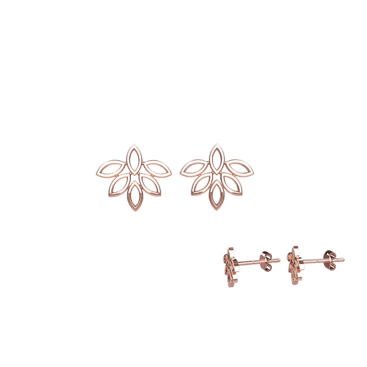 Elegant leaf-shaped earrings – dainty gold jewelry