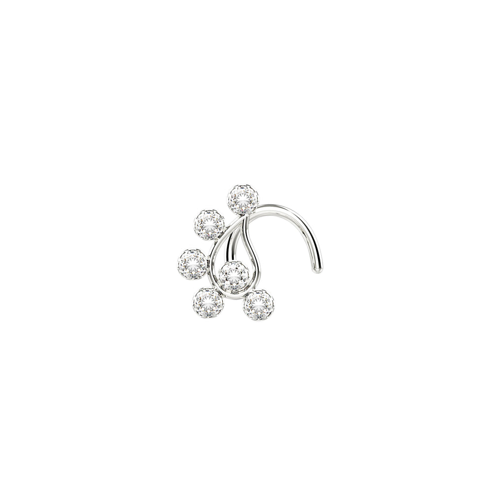 Artistic paisley nose ring 20G