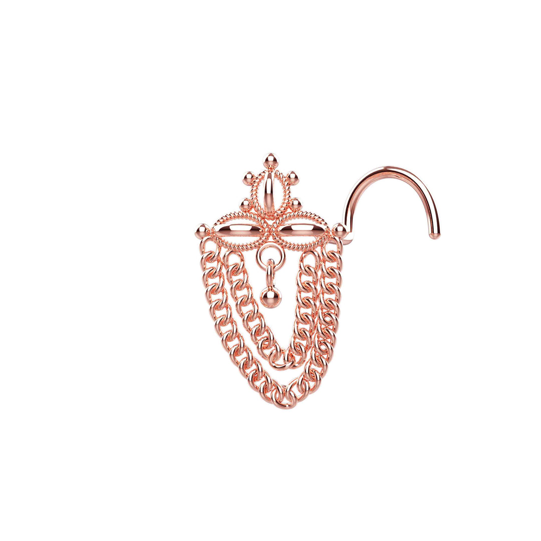 stylish nose piercing gold