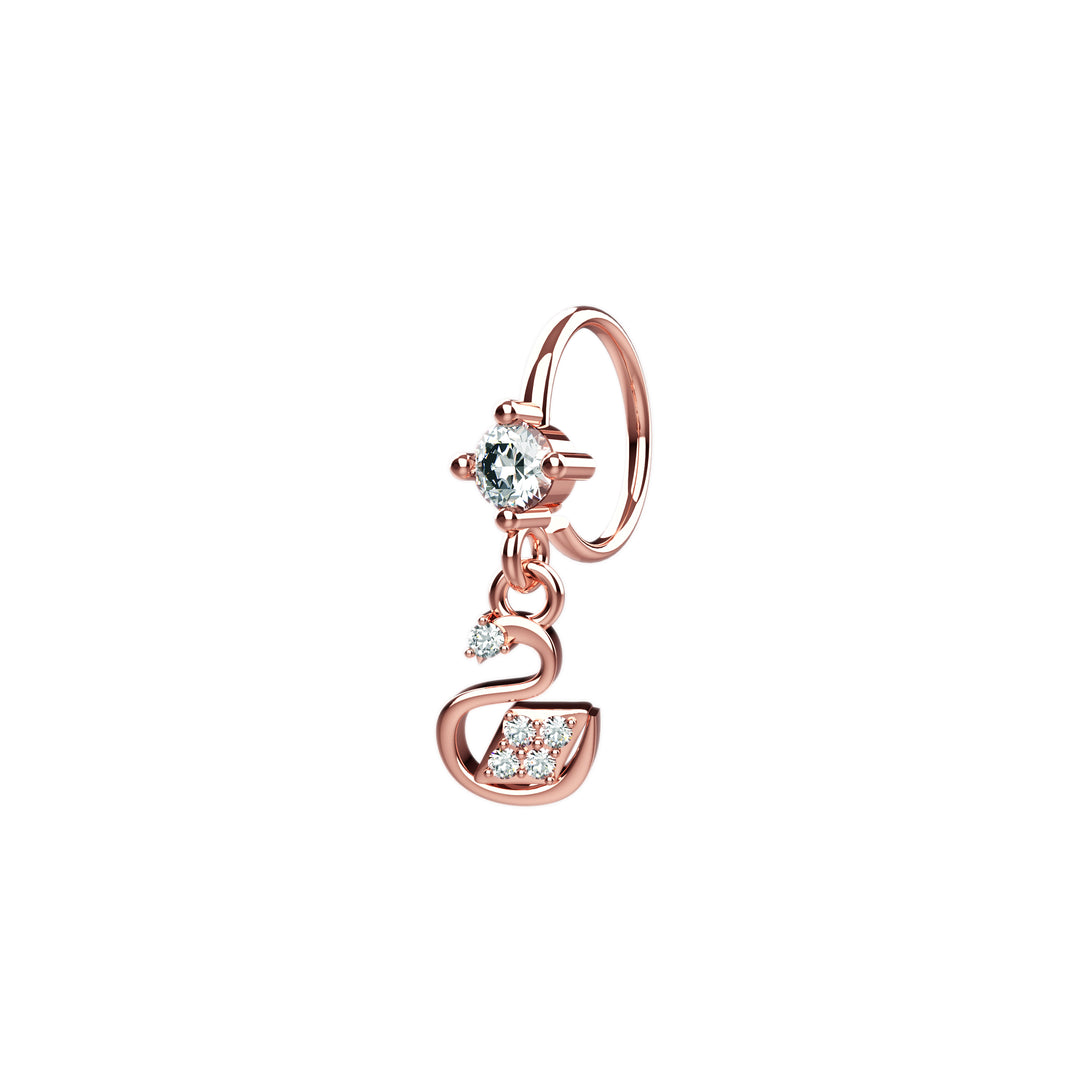 Hanging charm nose hoop