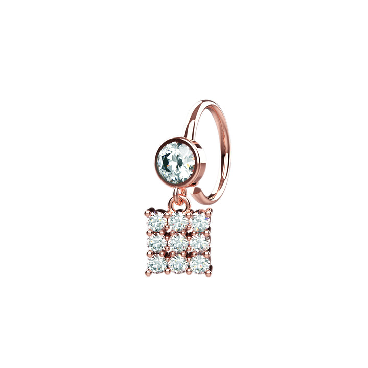 Thin hoop nose ring with charm