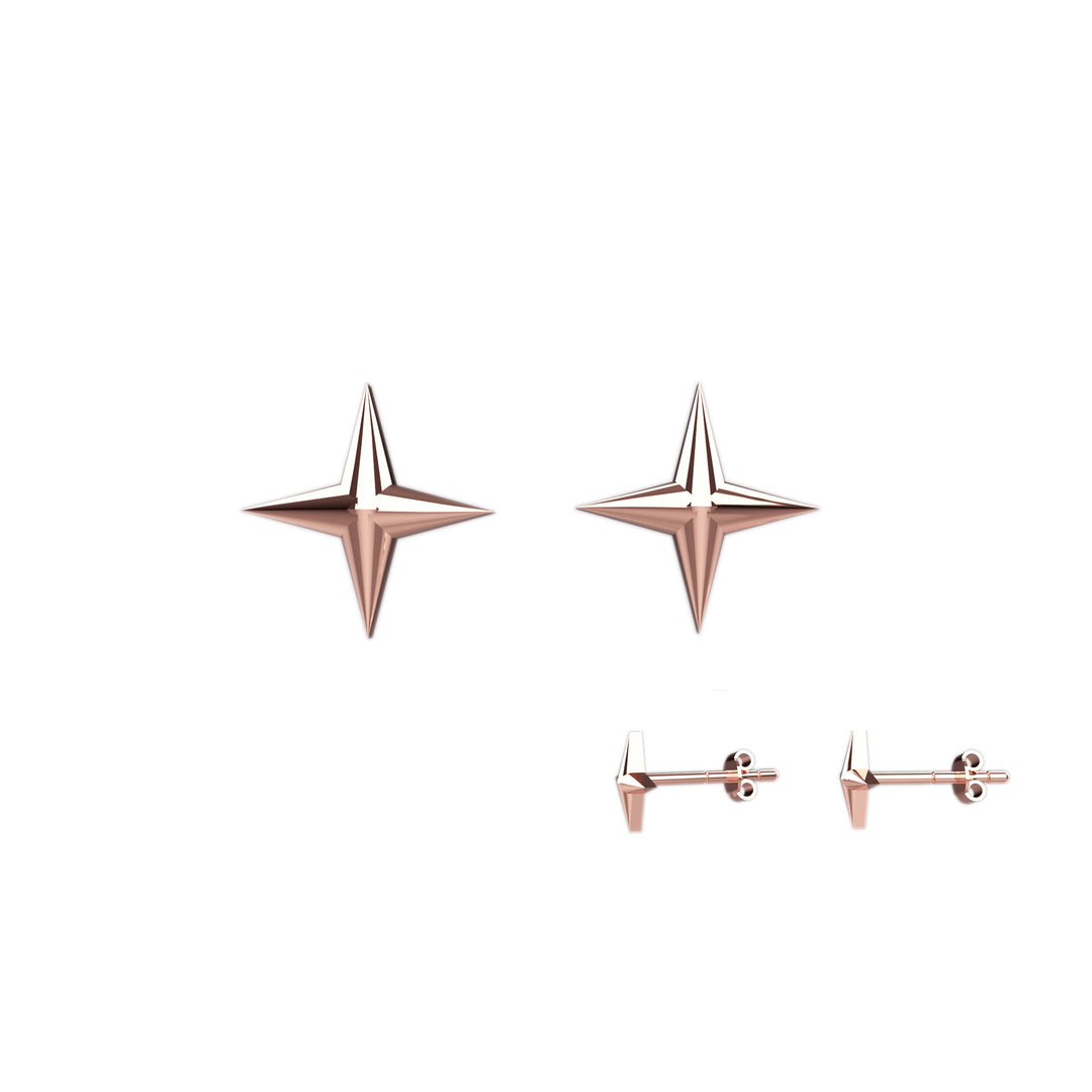 Celestial earrings for women – gold star studs