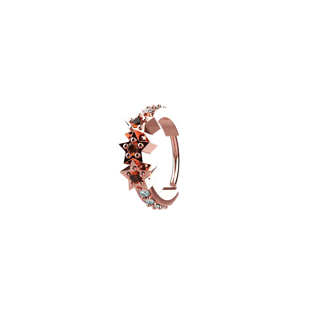 Star nose hoop gold jewelry