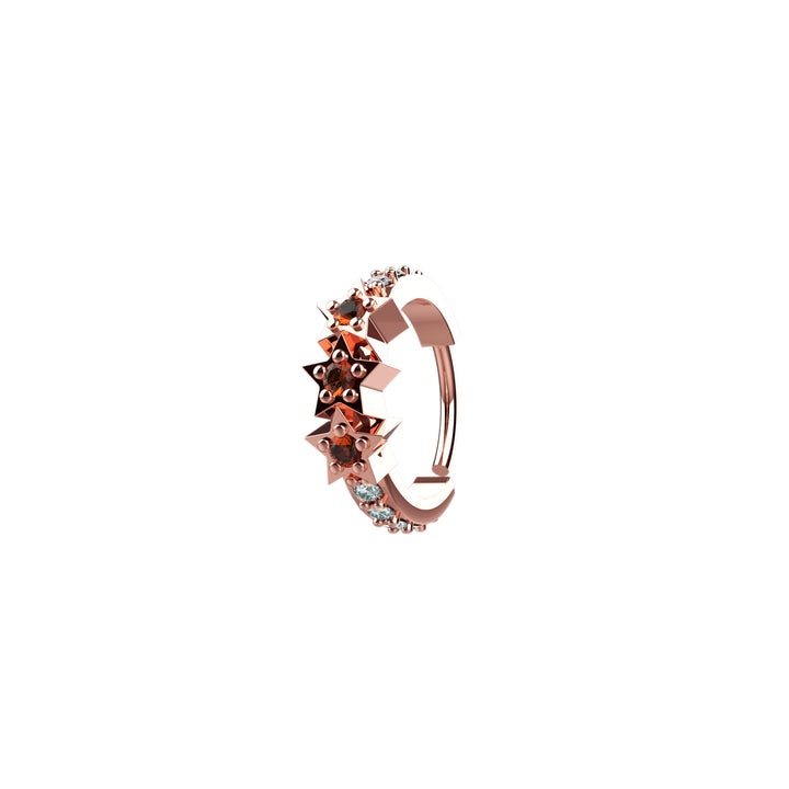 Star nose hoop gold jewelry