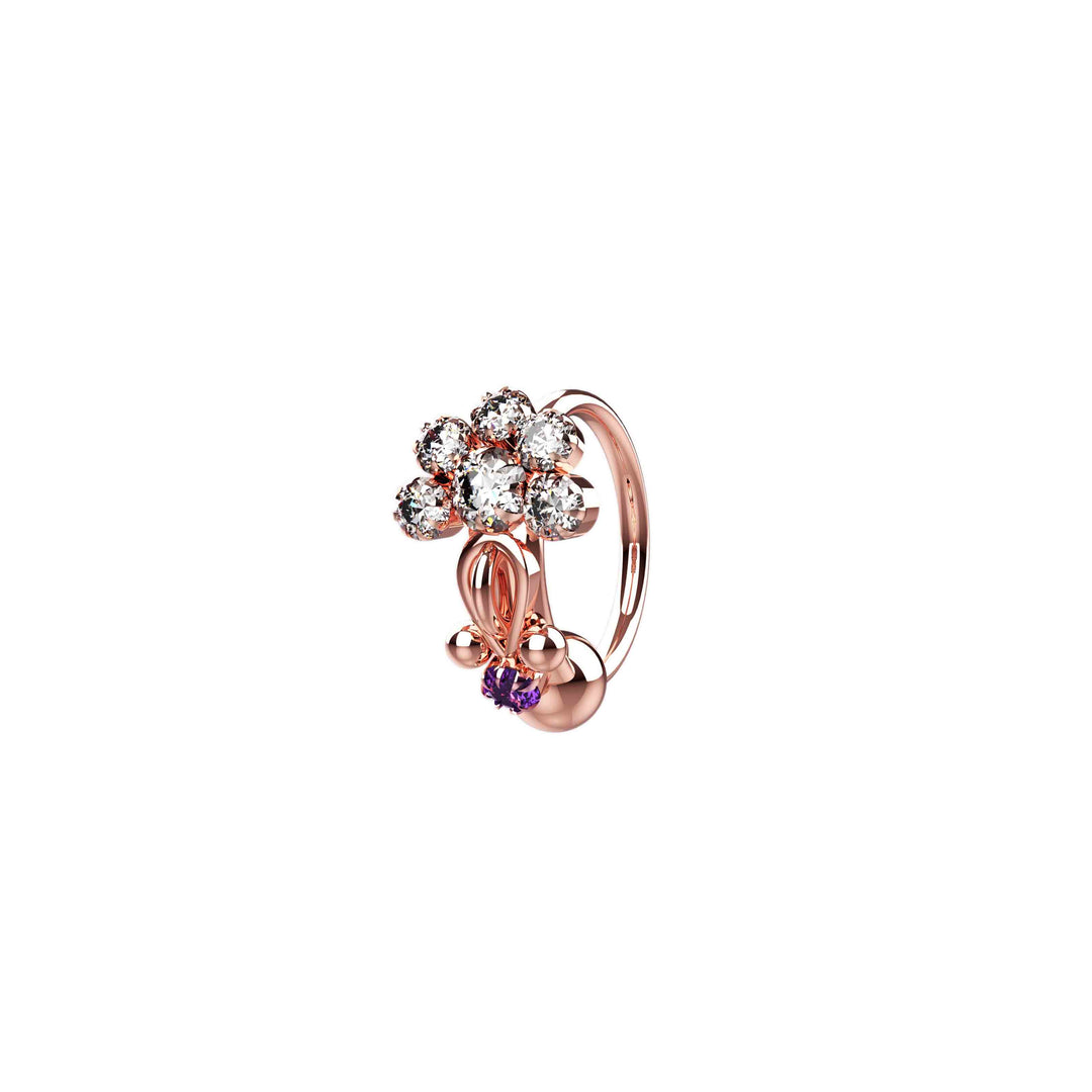 Tribal inspired nose piercing ring