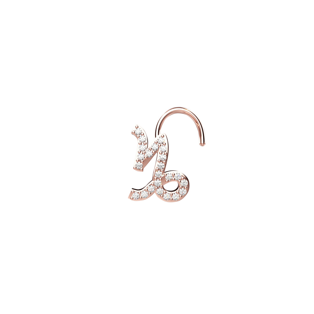 Capricorn sign nose pin