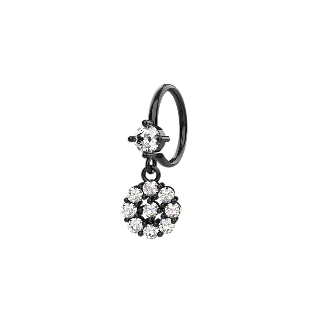 Silver hoop nose ring