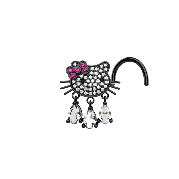 gold Hello Kitty nose ring – perfect for a cute look