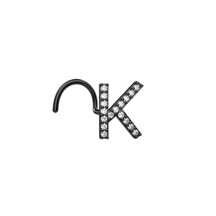 Dainty K nose stud for women