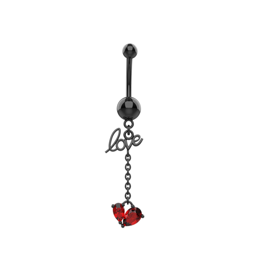 Heart-shaped navel ring
