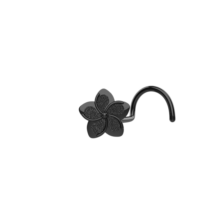 plumeria nose piercing – floral and unique design in gold
