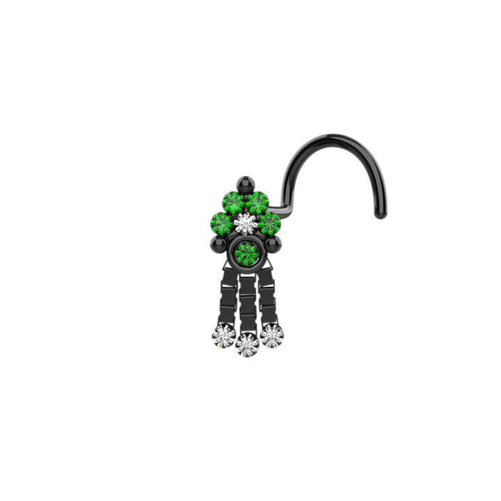 stylish nose ring with chain