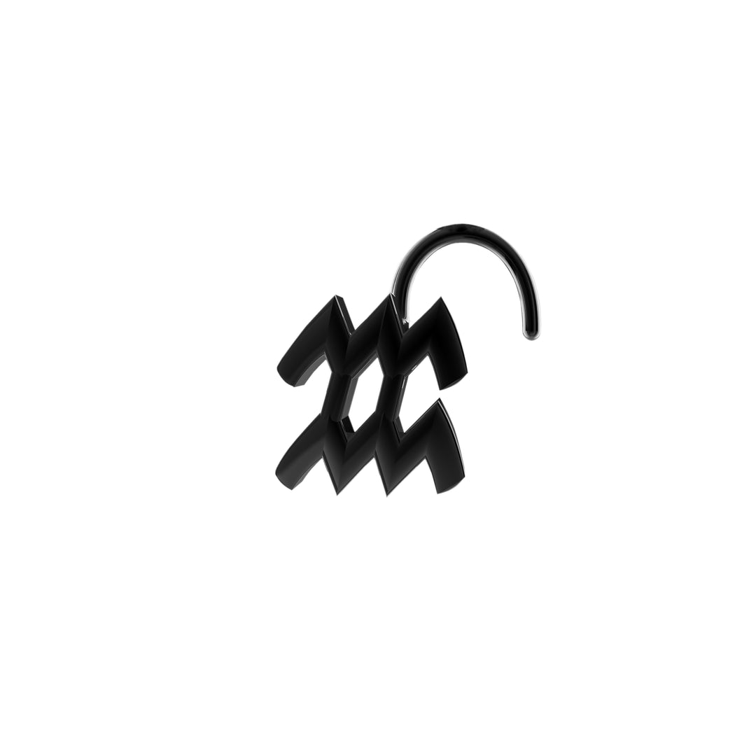Aquarius sign nose jewelry