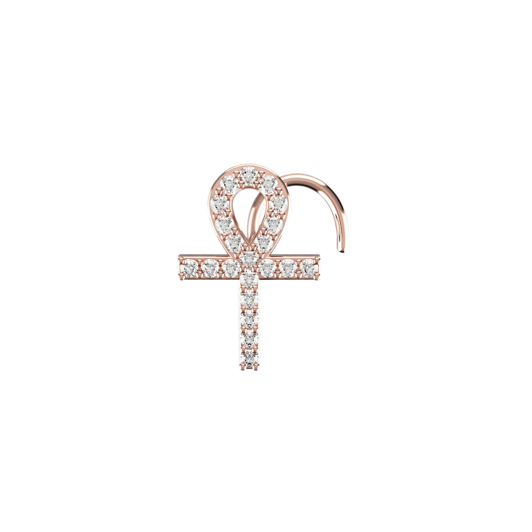Spiritual cross nose stud for women